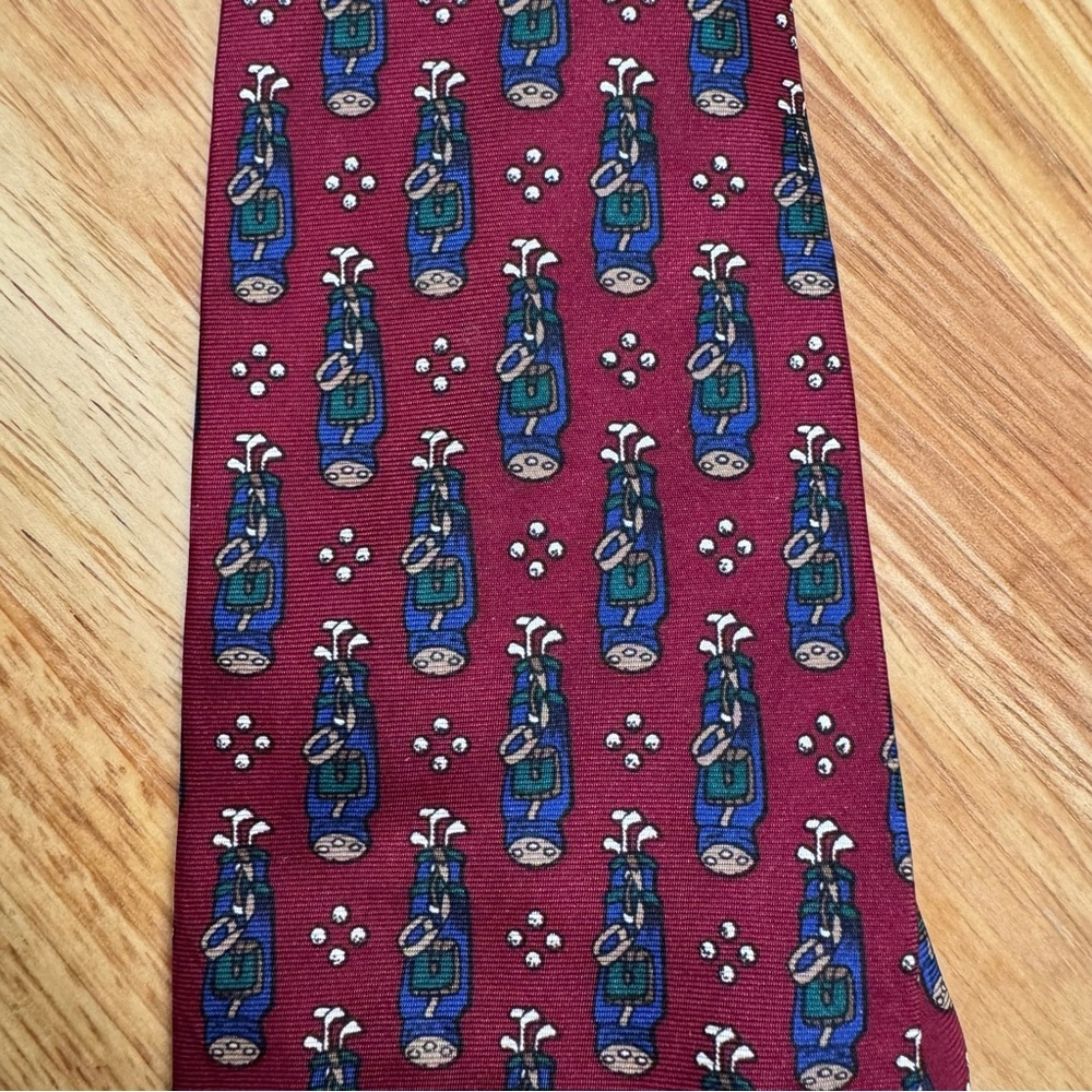 Vintage Burgundy Hathaway Golf Tie